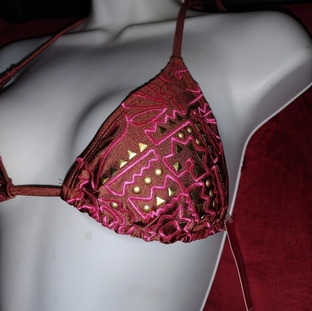 XHILARATION Bronze Pink Bikini‎ Top - Picture 2 of 3